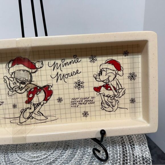 Disney Minnie and Mickey Mouse Bamboo Sketchbook Christmas Trays Set of 2 NWT - Picture 4 of 11